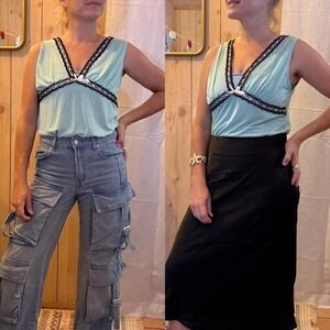 3 FOR $15 DEAL / Mint/baby blue lingerie camisole lace top - PVBUNDLE
